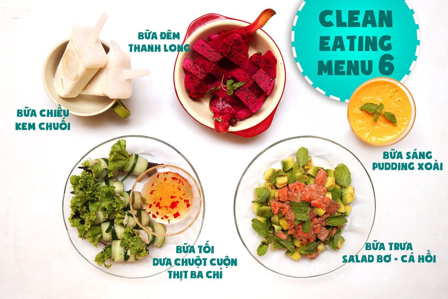 Thực đơn giảm cân Eat Clean ngày 6